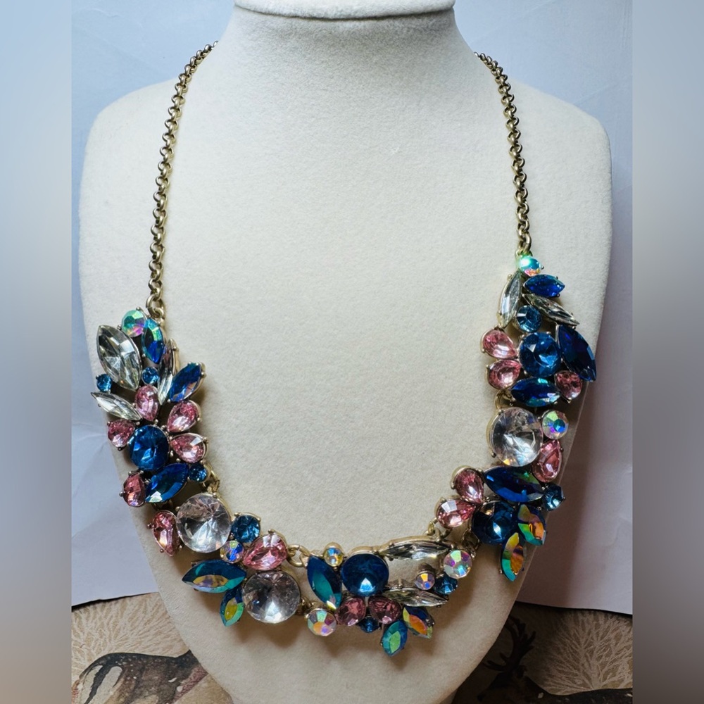 J. Crew Gemstone Cluster Statement Necklace - image 1